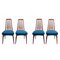 Danish Model Eva Teak Upholstered Dining Chairs attributed to Niels Kofoed, 1960s, Set of 8 1