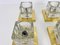 Ice Glass Cube Wall Lamps with Brass Base from Peill & Putzler, 1970s, Set of 4 5