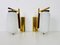 Brass and Opaline Glass Wall Lamps from Stilnovo, Italy, 1960s, Set of 2 3