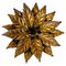 Golden Florentine Flower Shape Flushmount by Hans Kögl, Germany, 1970s, Image 1