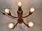 Lámpara colgante de madera de 5 brazos de Domus, años 60, Imagen 10