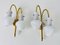 Brass and Opaline Glass Wall Lights, Italy, 1960s, Set of 2, Image 4