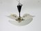 Lámpara de araña Sputnik italiana de vidrio opalino con tres brazos, años 50, Imagen 7