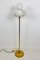 4-Arm Floor Lamp in Brass and Opaline Glass from Kaiser, Germany, 1960s 2