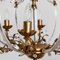 Crystal Glass & Gilt Brass 6-Light Chandelier attributed to Palwa, 1960s, Image 3