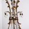 Lámpara de araña de cristal y latón dorado con seis luces, años 60, Imagen 8