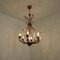 Lámpara de araña de cristal y latón dorado con seis luces, años 60, Imagen 12
