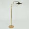 Italian Swing Arm Floor Lamp in Brass with Original Black Shade, 1950s 5