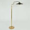 Italian Swing Arm Floor Lamp in Brass with Original Black Shade, 1950s, Image 5