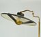 Italian Swing Arm Floor Lamp in Brass with Original Black Shade, 1950s, Image 4