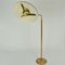 Italian Swing Arm Floor Lamp in Brass with Original Black Shade, 1950s 11