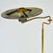 Italian Swing Arm Floor Lamp in Brass with Original Black Shade, 1950s, Image 8