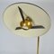 Italian Swing Arm Floor Lamp in Brass with Original Black Shade, 1950s 10