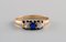 Scandinavian Ring in 14 Carat Gold with 3 Stones 4