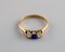 Scandinavian Ring in 14 Carat Gold with 3 Stones 3