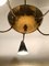 Lámpara de araña italiana de latón y esmalte, años 50, Imagen 12