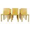 Yellow Leather Dining Chairs from Arper, Italy, 1980s, Set of 6 1