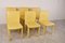 Gelbe Esszimmerstühle aus Leder von Arper, Italien, 1980er, 6er Set 4