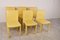 Yellow Leather Dining Chairs from Arper, Italy, 1980s, Set of 6 4