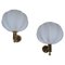 Brass Wall Lights with Cotton Shades from Bergboms, Sweden, 1960s, Set of 2 1