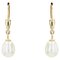 18 Karat Cultured Pearl Yellow Gold Dangle Earrings, Set of 2 1