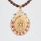 Pendentif Médaillon en Or Rose et Perle de Culture Rubis 18 Carats, 1960s 4