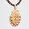Pendentif Médaillon en Or Rose et Perle de Culture Rubis 18 Carats, 1960s 8
