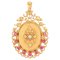 18 Karat French Ruby Cultured PearlRose Gold Locket Pendant, 1960s, Image 1