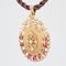 18 Karat French Ruby Cultured PearlRose Gold Locket Pendant, 1960s, Image 6