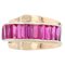 French Calibrated Synthetic Rubies Silver Tank Ring, 1940s, Image 1