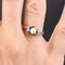 Bague en Or Rose 18 Carats avec Perles de Culture Turquoise, 1960s 4