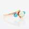 18 Karat French Turquoise Cultured Pearls Rose Gold Ring, 1960s 5
