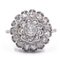 Vintage 18k White Gold Rose Cut Diamond Patch Ring, 1930s 1