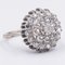 Vintage 18k White Gold Rose Cut Diamond Patch Ring, 1930s, Image 2