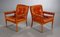 Mid-Century Swedish Cognac Leather Lounge Chairs by Gote Mobler 4