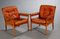 Mid-Century Swedish Cognac Leather Lounge Chairs by Gote Mobler 1