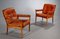 Mid-Century Swedish Cognac Leather Lounge Chairs by Gote Mobler 2