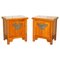 Chinese Elm Bedside Tables with Butterfly Handle, Set of 2 1