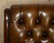 Antique Chesterfield Chair in Brown Leather, 1900, Image 6