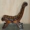 Antiker Chesterfield Stuhl aus Braunem Leder, 1900 16