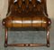 Antiker Chesterfield Stuhl aus Braunem Leder, 1900 5