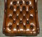 Antique Chesterfield Chair in Brown Leather, 1900, Image 11