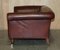 Vintage Art Deco Sofa aus handgefärbtem braunem Leder 19
