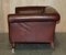 Vintage Art Deco Sofa in Hand-Dyed Brown Leather 19