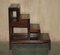 Vintage Hardwood and Green Leather Metamorphic Library Steps 18