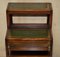 Vintage Hardwood and Green Leather Metamorphic Library Steps 16