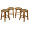 Hand-Carved Oak Table Stools, Set of 4 1