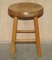 Hand-Carved Oak Table Stools, Set of 4 3