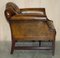 Antiker Chesterfield Stuhl aus Zigarrenbraunem Leder, 1900 14