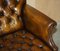 Antiker Chesterfield Stuhl aus Zigarrenbraunem Leder, 1900 12